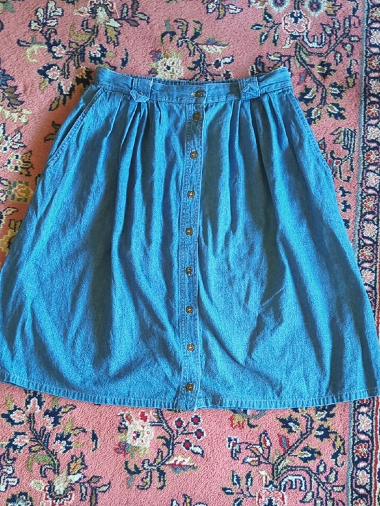 Koret Dresses & Skirts - Koret Vintage Blue Denim Button-Front Women's Skirt